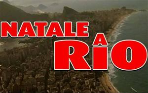 Cena de abertura do filme 'Natale a Rio', com as praias do Rio de Janeiro ao fundo 