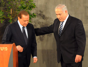 Silvio Berlusconi con il premier israeliano Benjamin Netanyahu