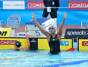A italiana de 22 anos, Alessia Filippi, surpreendeu e conquistou o ouro nos 1500 metros livres feminino