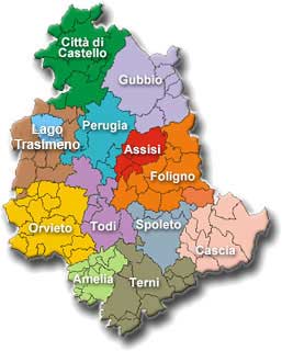 Mapa Região da Umbria